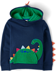 Sudadera con capucha de polar con dinosaurio bordado para niños - Classroom Cutie