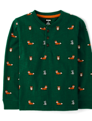 Camiseta henley Fox para niños - Aventuras de otoño