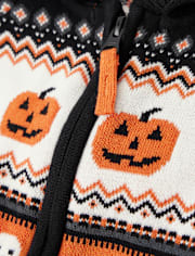 Boys Intarsia Halloween Fairisle Cardigan - Halloween