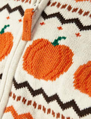 Cardigans en jacquard citrouille intarsia pour enfants - Aventures d'automne
