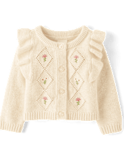 Baby Girls Embroidered Floral Cardigan - Homegrown by Gymboree