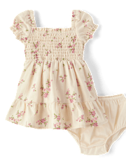 Baby Girls Floral Flannel  Ruffle Dress - Homegrown by Gymboree