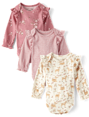 Baby Girls Floral Bodysuit 3-Pack - Homegrown by Gymboree