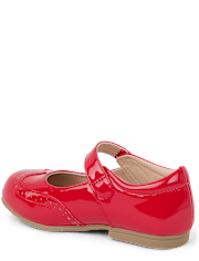 Girls Perforated Faux Patent Leather Ballet Flats - Classroom Cutie