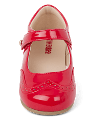 Girls Perforated Faux Patent Leather Ballet Flats - Classroom Cutie