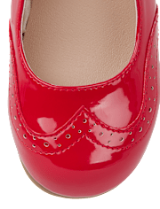 Girls Perforated Faux Patent Leather Ballet Flats - Classroom Cutie