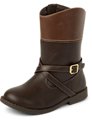 Girls Buckle Tall Boots - Little Essentials