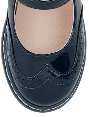 Girls Perforated Faux Patent Leather Ballet Flats - Classroom Cutie