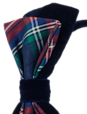 Girls Plaid 3-Piece Hair Set - Royal Christmas