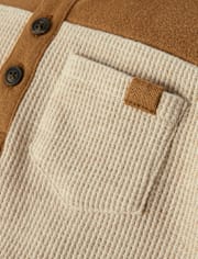 Boys Colorblock Thermal Henley Top - Little Essentials