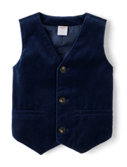 Boys Velvet Suit Vest - Royal Christmas