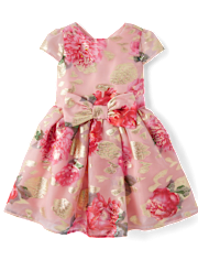 Robe évasée à imprimé floral métallisé pour fille - Tiny Dancer