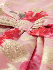 Robe évasée à imprimé floral métallisé pour fille - Tiny Dancer