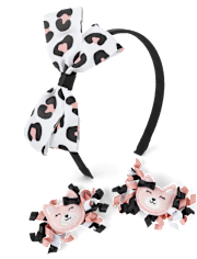 Girls 3-Piece Hair Set - Lil' Leopard