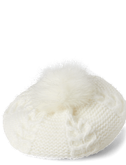 Girls Cable Knit Beret - Little Snowflake