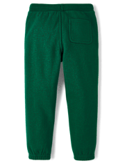 Boys Reindeer Fleece Jogger Pants Holiday Express GREEN Gymboree