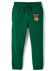 Boys Reindeer Fleece Jogger Pants - Holiday Express