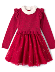 Girls Glitter Sweater Dress - Holiday Express