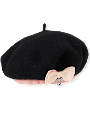 Girls Bow Beret - Lil' Leopard