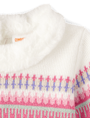 Girls Fairisle Sweater Dress - Little Snowflake