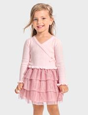 Girls Ruffle Faux Wrap Dress - Tiny Dancer