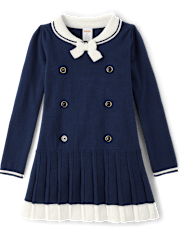Girls Sailor Sweater Dress - Coastal Cutie