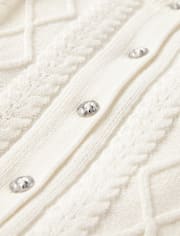 Girls Cable Knit Cardigan - Tiny Dancer