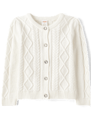 Girls Cable Knit Cardigan - Tiny Dancer