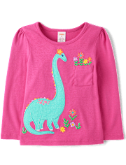 Girls Dino Pocket Top - Dino Friends