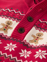 Mens Matching Family Gingerbread Fairisle Sweater - Holiday Express