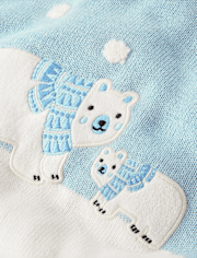 Girls Polar Bear Peplum Sweater Dress - Little Snowflake