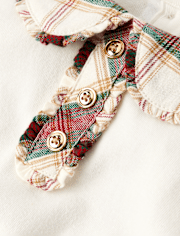 Girls Plaid Collar Top - Holiday Express