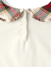 Girls Plaid Collar Top - Holiday Express