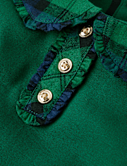 Girls Plaid Collar Top - Holiday Express