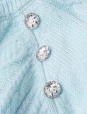 Girls Cable Knit Peplum Sweater - Little Snowflake