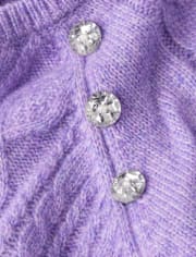 Girls Cable Knit Peplum Sweater - Little Snowflake