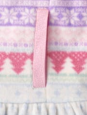 Girls Snowflake Fairisle Microfleece Half Zip Pullover - Little Essentials
