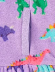 Girls Dino Microfleece Half Zip Pullover - Little Essentials