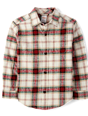 Chemise boutonnée en flanelle à carreaux pour garçon - Holiday Express