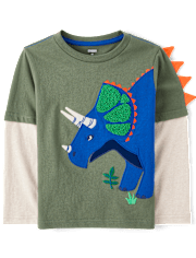 Boys Dino Layered Top - Dino Friends