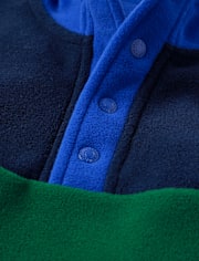 Pull micromolleton demi-bouton à contraste de couleurs pour garçons - Little Essentials
