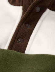 Boys Colorblock Half Button Microfleece Pullover - Little Essentials