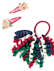 Girls 3-Piece Hair Set - Holiday Express