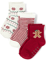 Girls Christmas Midi Socks 3-Pack - Holiday Express