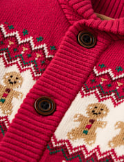Boys Matching Family Gingerbread Fairisle Cardigan - Holiday Express