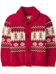 Boys Matching Family Gingerbread Fairisle Cardigan - Holiday Express