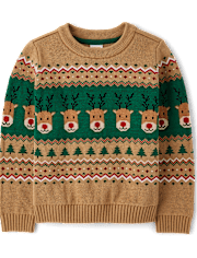 Boys Reindeer Fairisle Sweater - Holiday Express