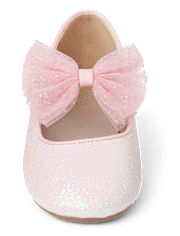 Girls Glitter Bow Ballet Flats - Tiny Dancer