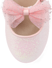 Girls Glitter Bow Ballet Flats - Tiny Dancer
