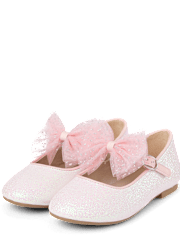 Girls Glitter Bow Ballet Flats - Tiny Dancer